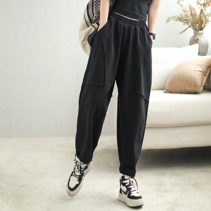 Autumn Patchwork Casual Loose Cotton Harem Pants - ZYLIRA