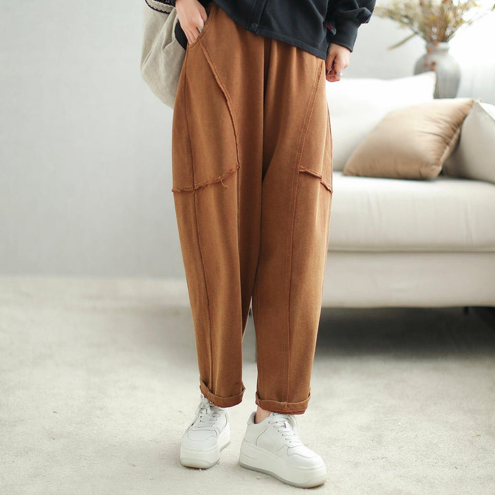 Autumn Patchwork Casual Loose Cotton Harem Pants - ZYLIRA