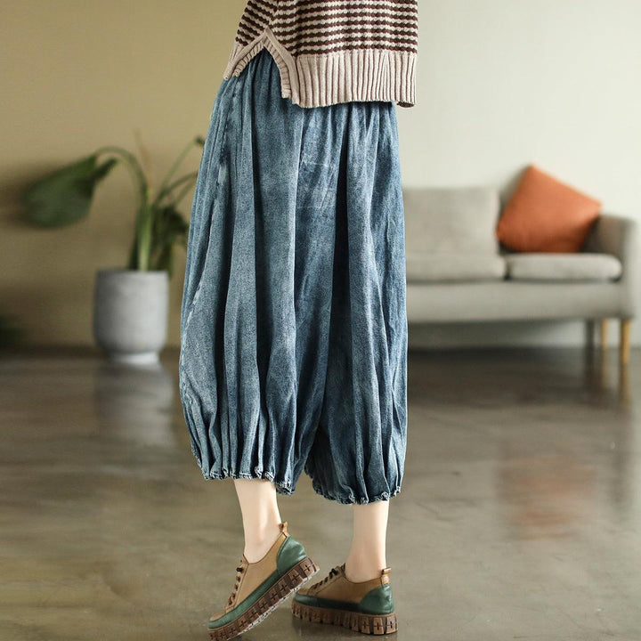 Autumn Retro Loose Cotton Denim Skirt - ZYLIRA