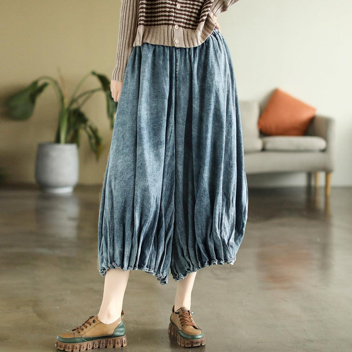 Autumn Retro Loose Cotton Denim Skirt - ZYLIRA