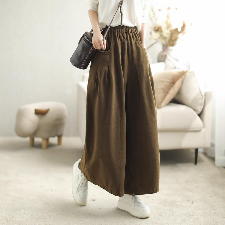 Autumn Spring Loose Cotton Solid Casual Pants - ZYLIRA