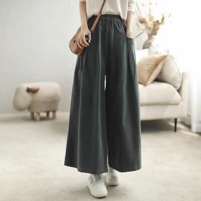 Autumn Spring Loose Cotton Solid Casual Pants - ZYLIRA