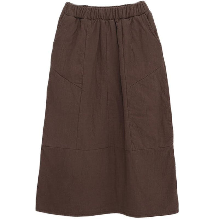 Autumn Winter Puff Cotton Linen Retro Skirt - ZYLIRA