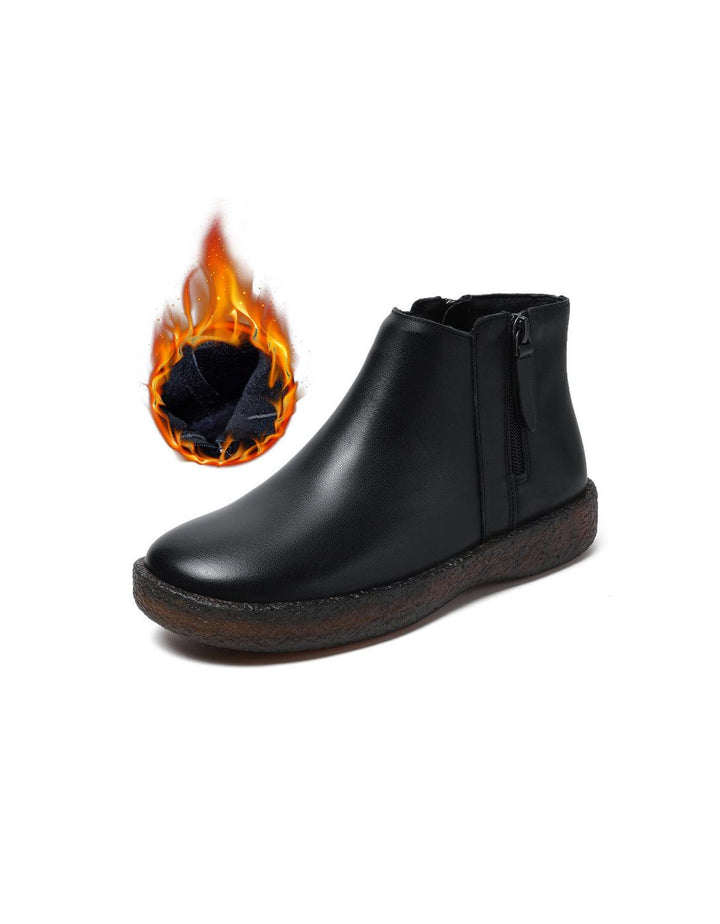 Comfort Bouncing Sole Soft Leather Ankle Boots 35-42 - ZYLIRA
