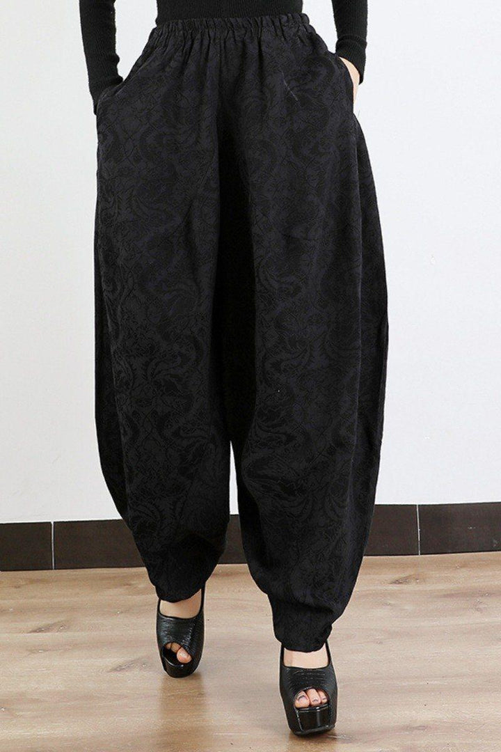 Zylira Loose Cotton Jacquard Harem Pants - ZYLIRA