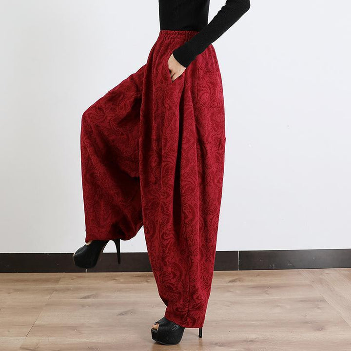 Zylira Loose Cotton Jacquard Harem Pants - ZYLIRA