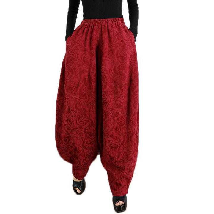 Zylira Loose Cotton Jacquard Harem Pants - ZYLIRA