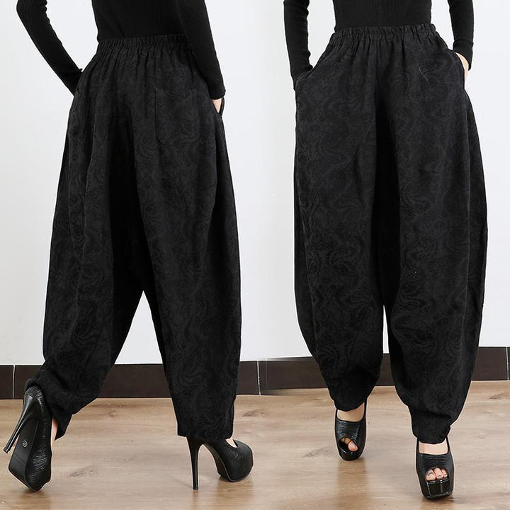 Zylira Loose Cotton Jacquard Harem Pants - ZYLIRA