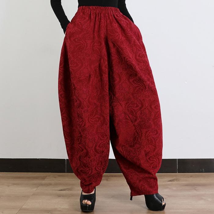 Zylira Loose Cotton Jacquard Harem Pants - ZYLIRA