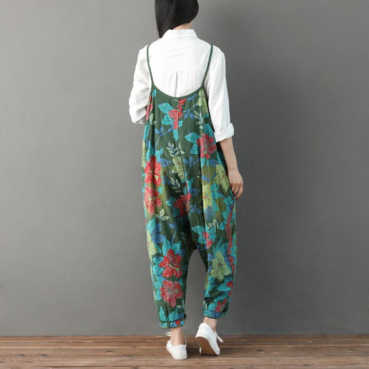 Women Summer Retro Floral Printed Strappy Pants - ZYLIRA