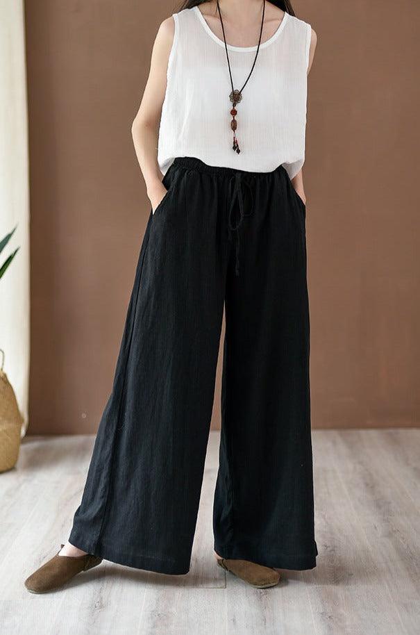 Spring Summer Women Linen Casual Pants - ZYLIRA