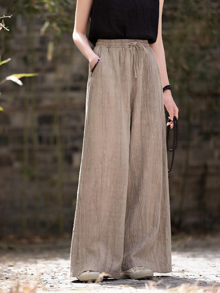 Spring Summer Women Retro Linen Casual Pants - ZYLIRA