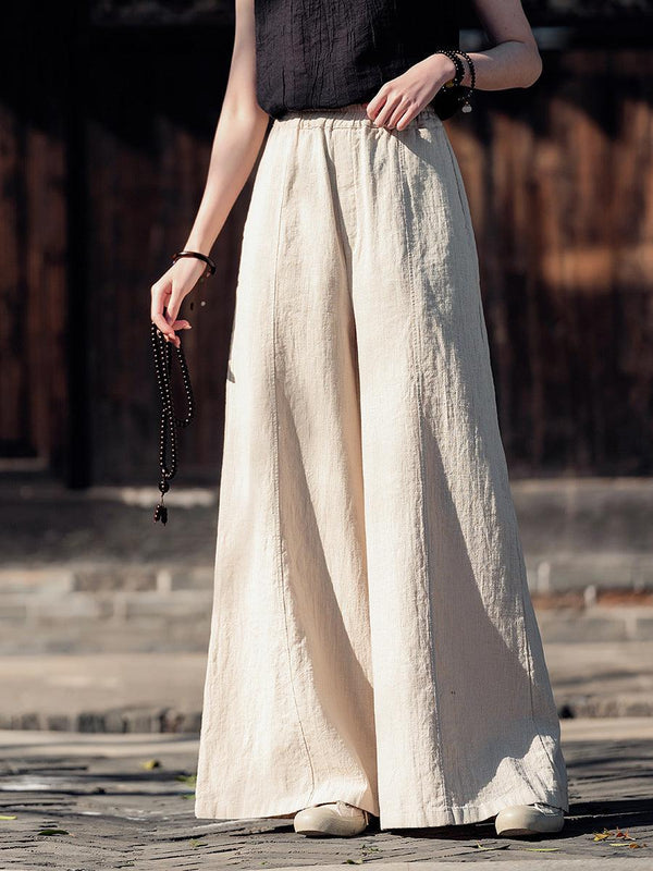 Women Summer Linen Casual Retro Loose Pants - ZYLIRA