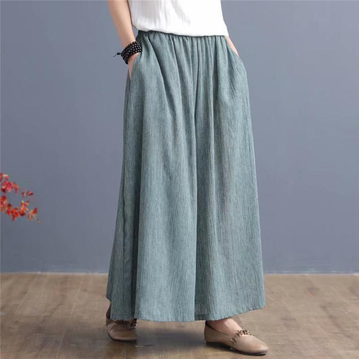 Zylira Summer Ramie Women Wide Leg Pants - ZYLIRA