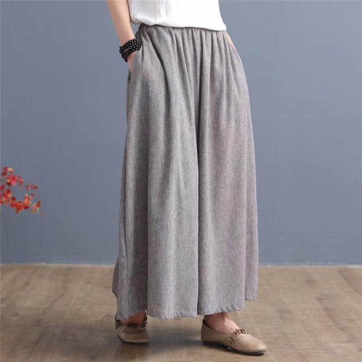 Zylira Summer Ramie Women Wide Leg Pants - ZYLIRA