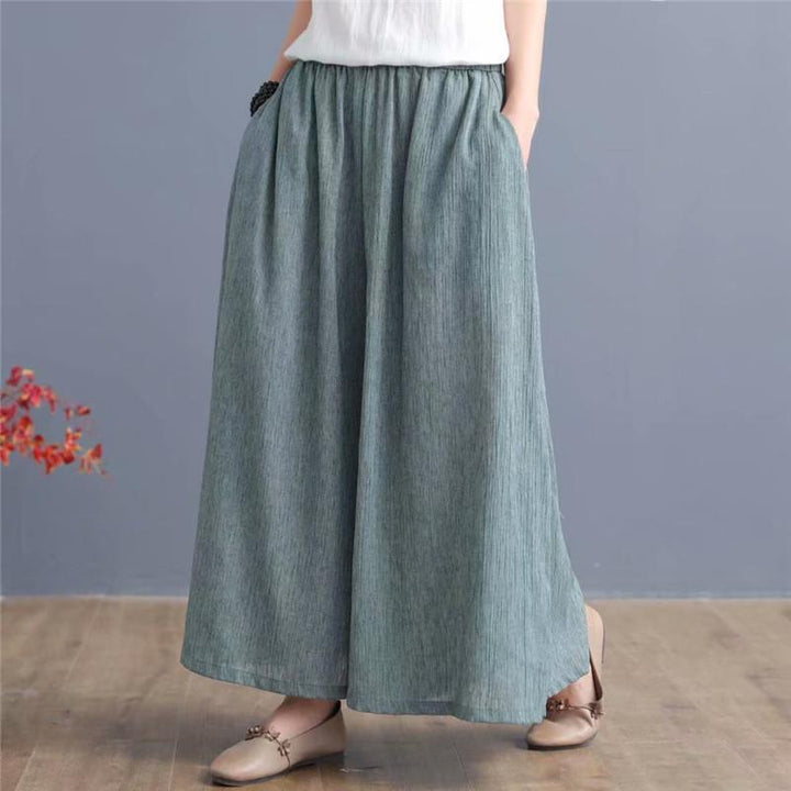 Zylira Summer Ramie Women Wide Leg Pants - ZYLIRA