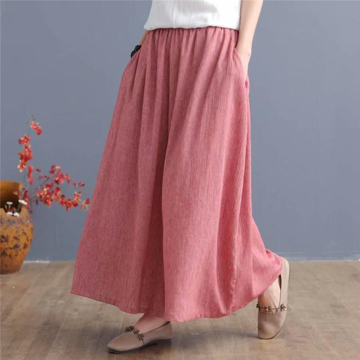 Zylira Summer Ramie Women Wide Leg Pants - ZYLIRA