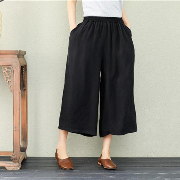 Zylira Summer Retro Loose Wide Leg Pants - ZYLIRA