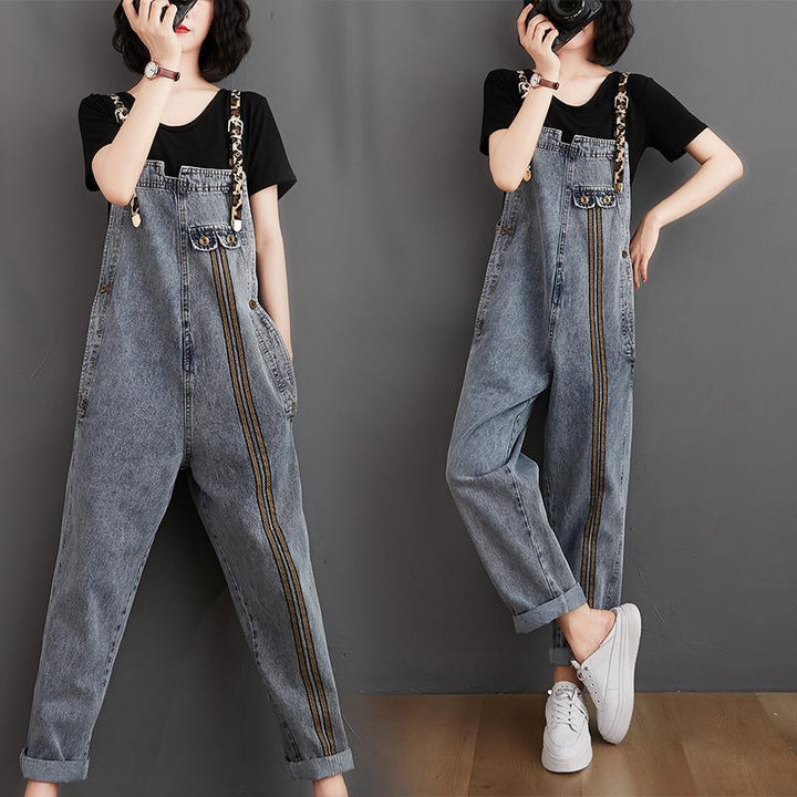 Women Retro Loose Autumn Denim Jumpsuit - ZYLIRA