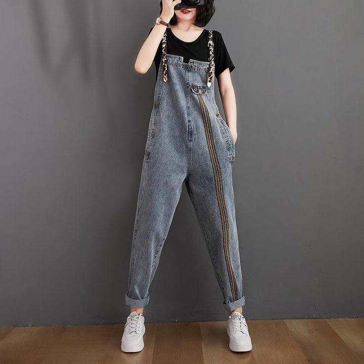 Women Retro Loose Autumn Denim Jumpsuit - ZYLIRA