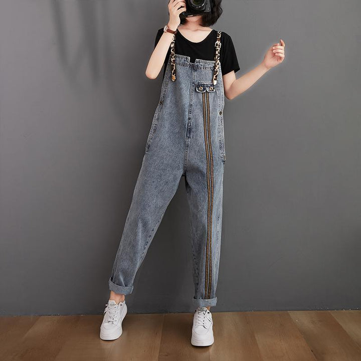 Women Retro Loose Autumn Denim Jumpsuit - ZYLIRA