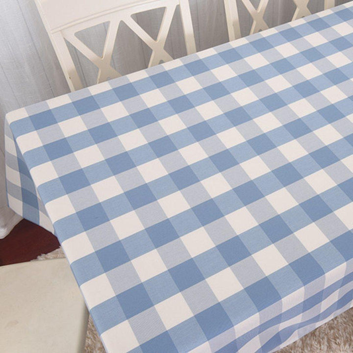 Blue Plaid Cotton Linen Tea Plaid Rural Rectangular Tablecloth - ZYLIRA