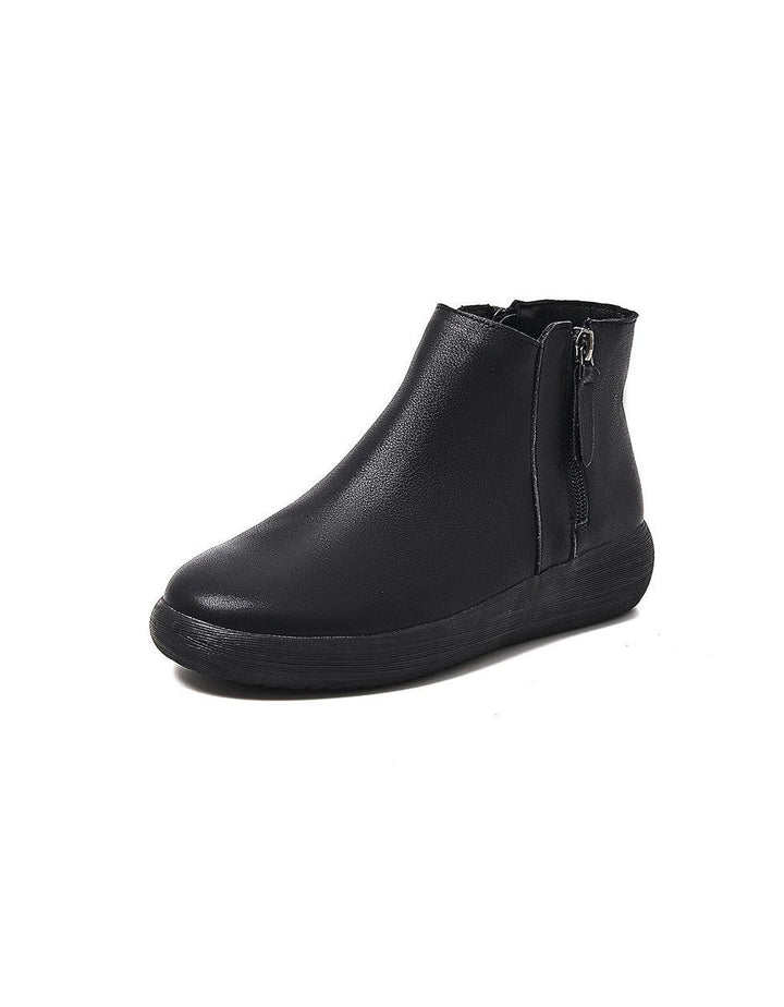 Comfort Bouncing Sole Soft Leather Ankle Boots 35-42 - ZYLIRA