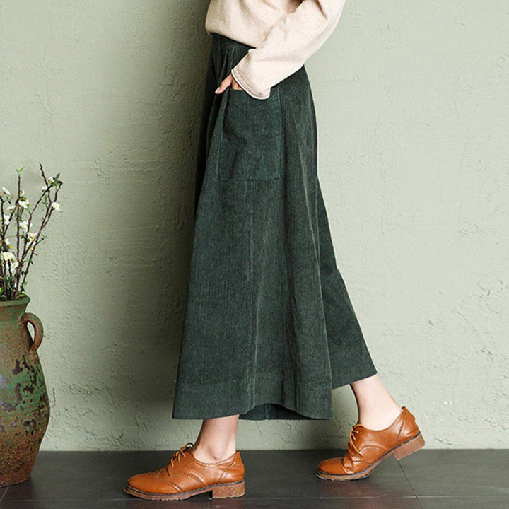 Zylira Autumn Winter Loose Corduroy Wide Leg Pants - ZYLIRA