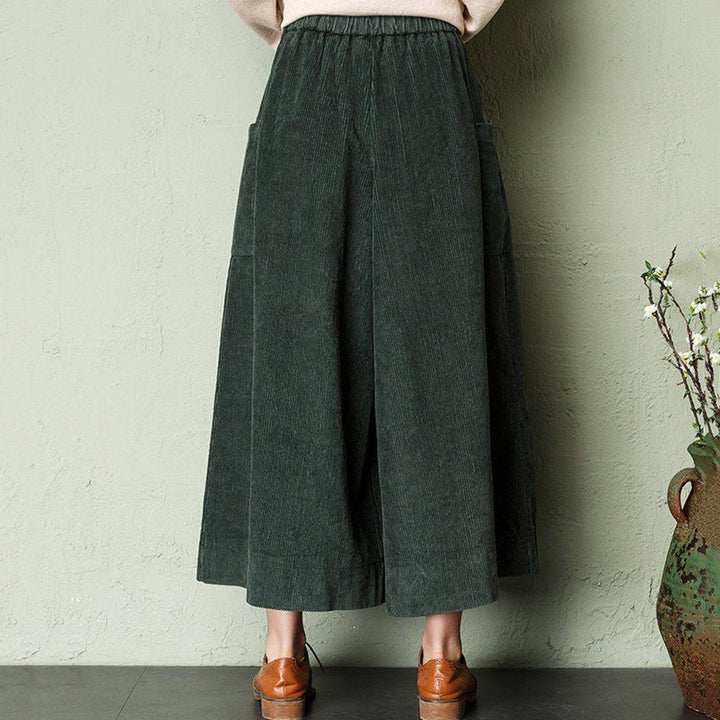 Zylira Autumn Winter Loose Corduroy Wide Leg Pants - ZYLIRA