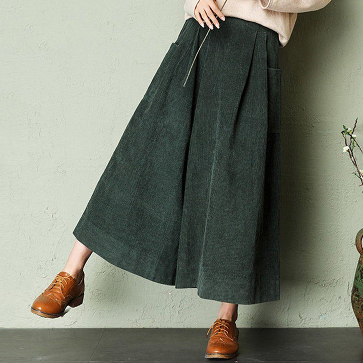 Zylira Autumn Winter Loose Corduroy Wide Leg Pants - ZYLIRA