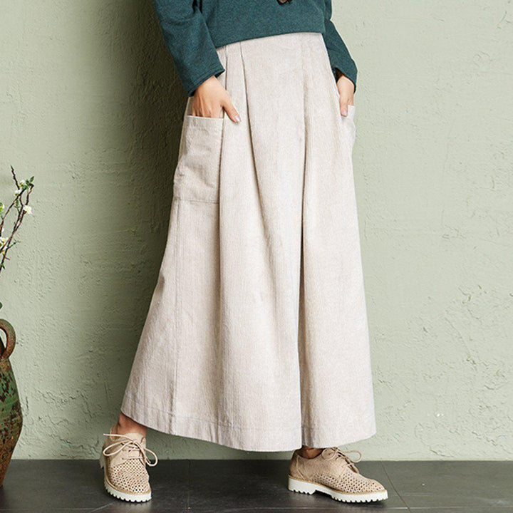 Zylira Autumn Winter Loose Corduroy Wide Leg Pants - ZYLIRA