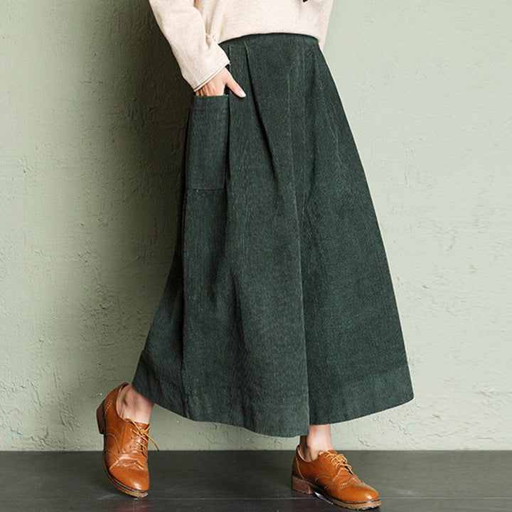 Zylira Autumn Winter Loose Corduroy Wide Leg Pants - ZYLIRA