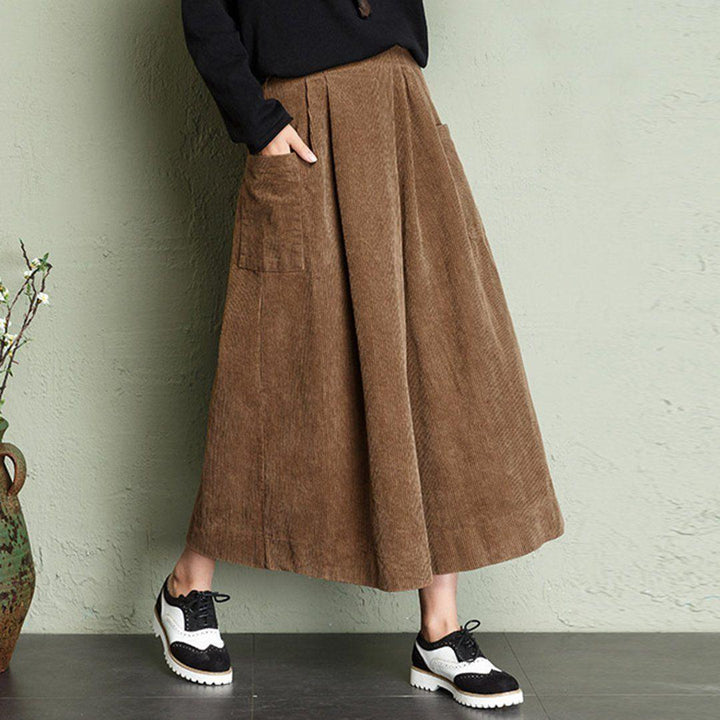 Zylira Autumn Winter Loose Corduroy Wide Leg Pants - ZYLIRA