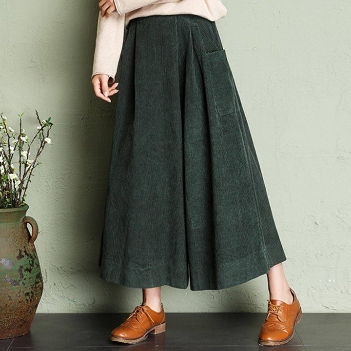 Zylira Autumn Winter Loose Corduroy Wide Leg Pants - ZYLIRA