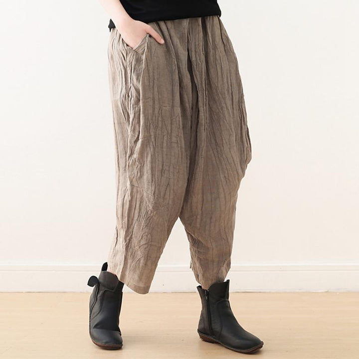 Cotton And Linen Lantern Wide-leg Pants - ZYLIRA