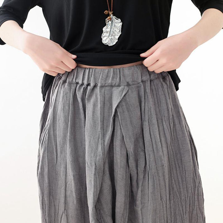 Cotton And Linen Lantern Wide-leg Pants - ZYLIRA