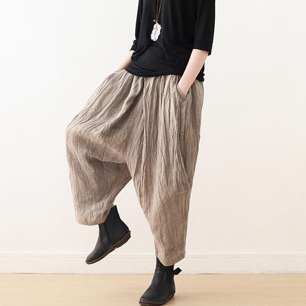 Cotton And Linen Lantern Wide-leg Pants - ZYLIRA