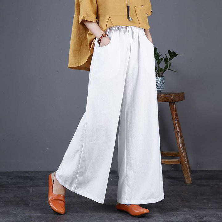 Plus Size Loose Linen Wide-leg Pants - ZYLIRA