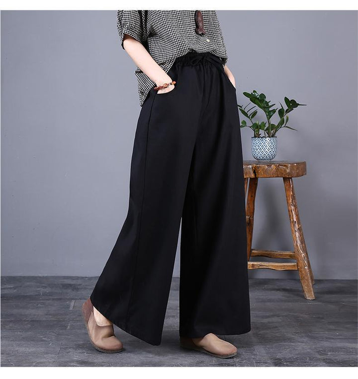 Plus Size Loose Linen Wide-leg Pants - ZYLIRA