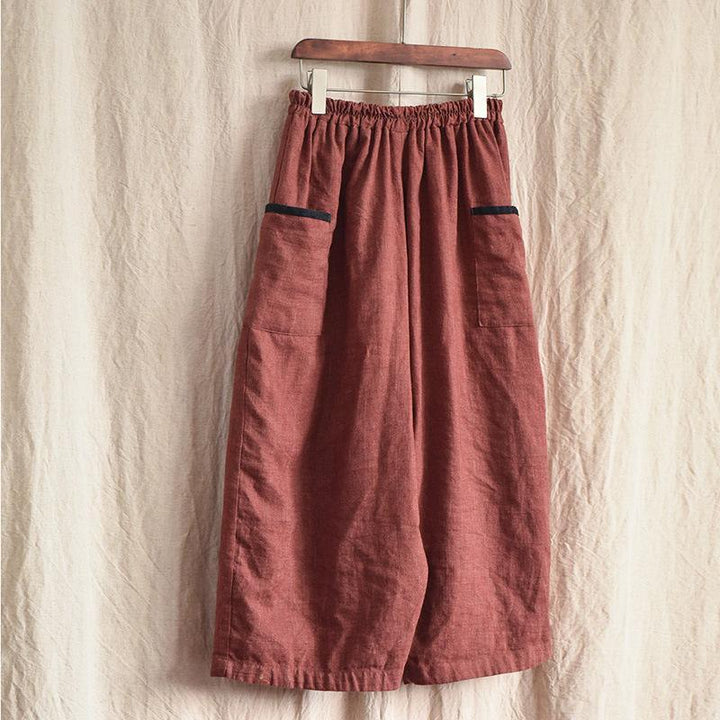 Cotton Linen Autumn Casual Wide-Leg Pants - ZYLIRA