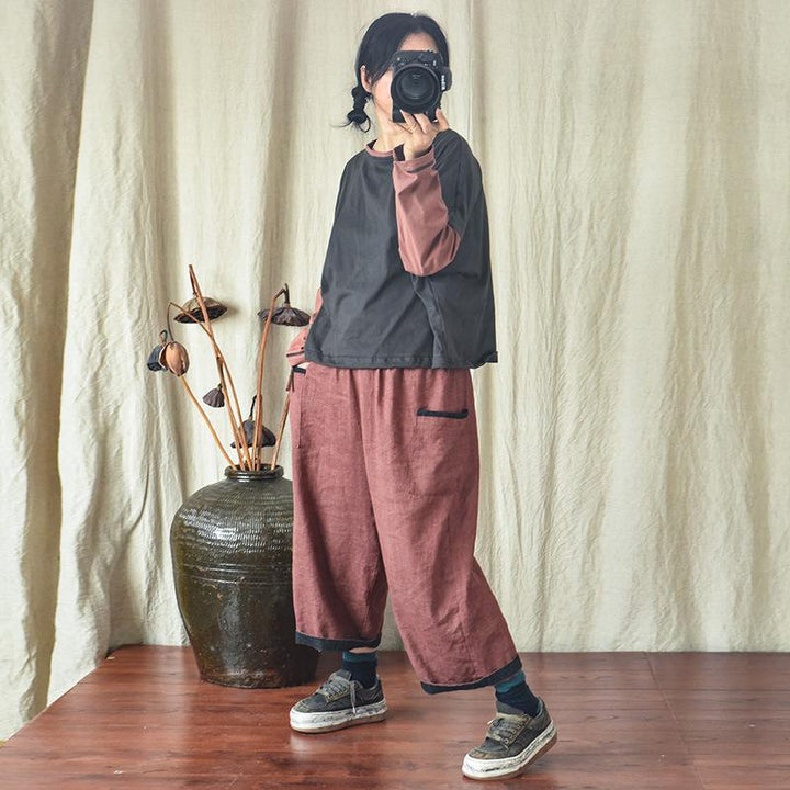 Cotton Linen Autumn Casual Wide-Leg Pants - ZYLIRA