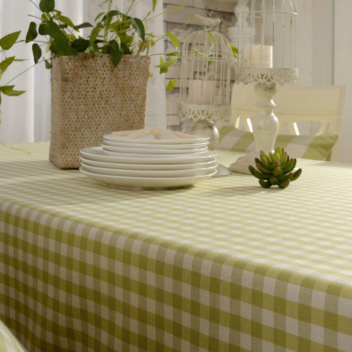 Cotton Linen Tea Plaid Tablecloth Rural Rectangular Table Cloth - ZYLIRA