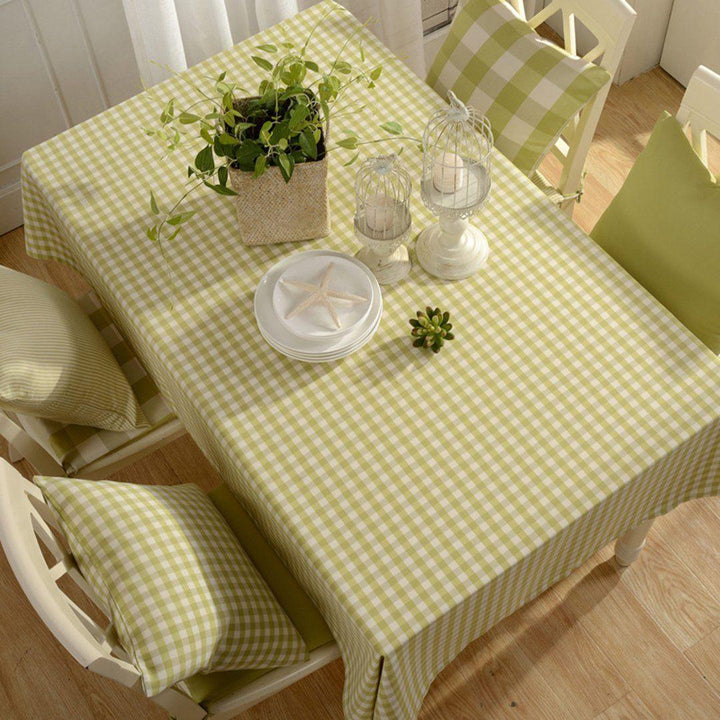 Cotton Linen Tea Plaid Tablecloth Rural Rectangular Table Cloth - ZYLIRA