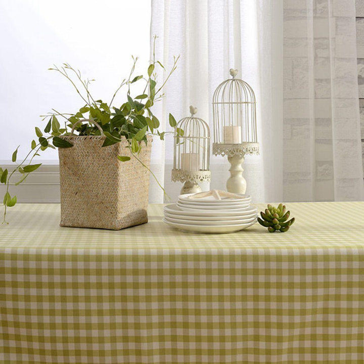 Cotton Linen Tea Plaid Tablecloth Rural Rectangular Table Cloth - ZYLIRA