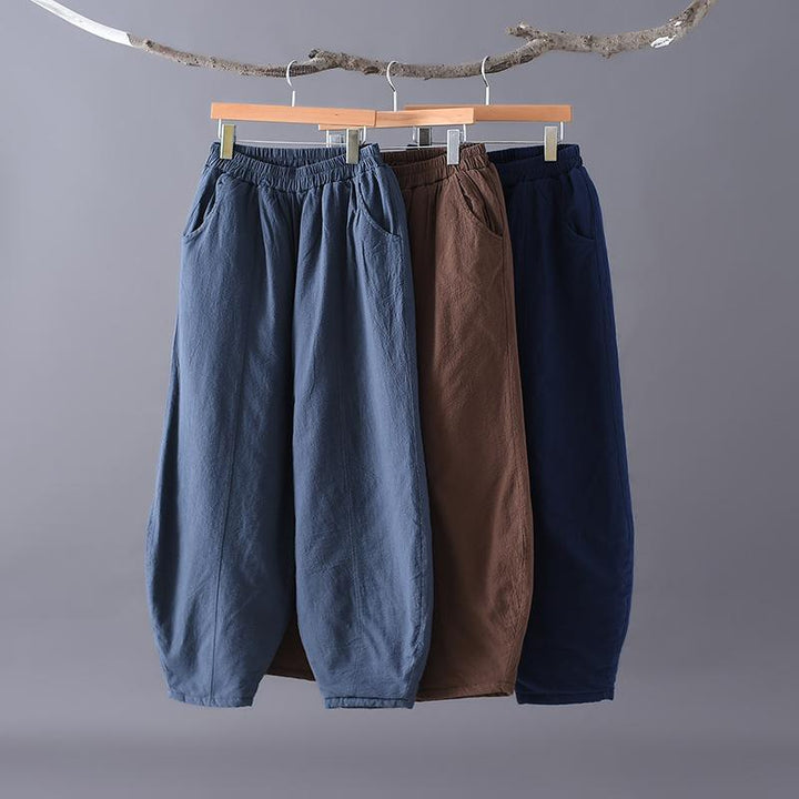 Cotton Linen Winter Warm Pants - ZYLIRA