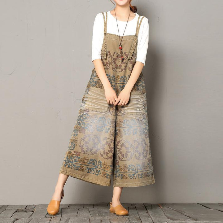 Cotton Printed Loose Casual Jumpsuit - ZYLIRA