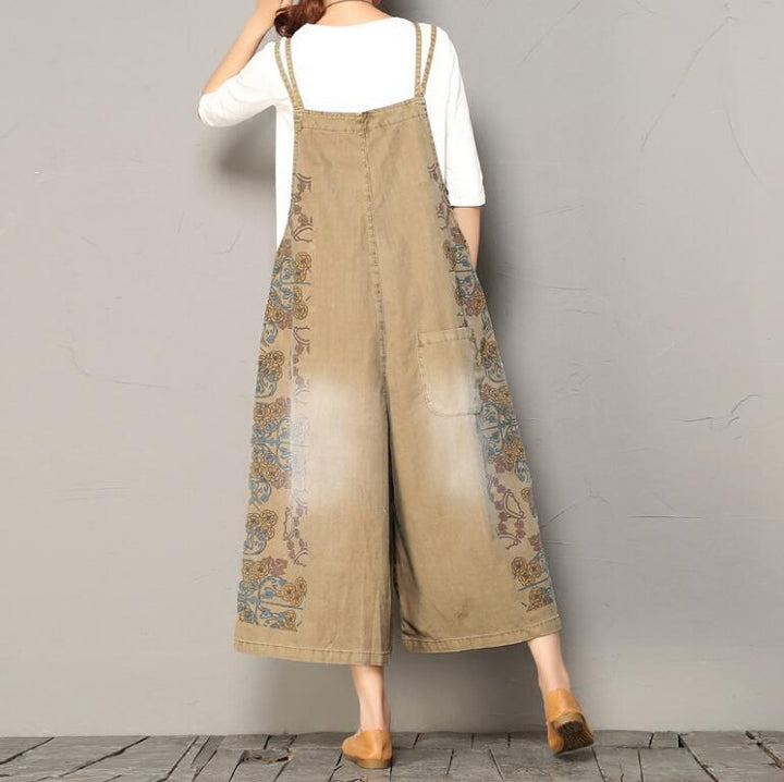 Cotton Printed Loose Casual Jumpsuit - ZYLIRA