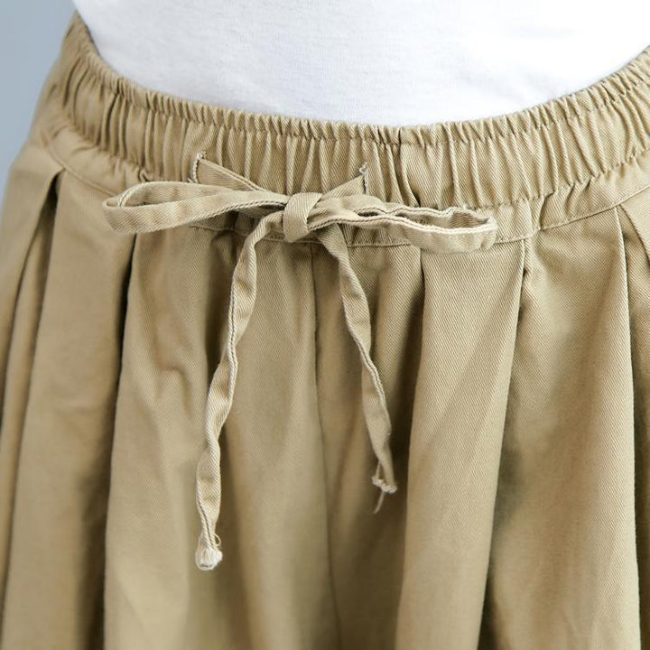 Elastic Waist Casual Wild Leg Pants-Khaki - ZYLIRA