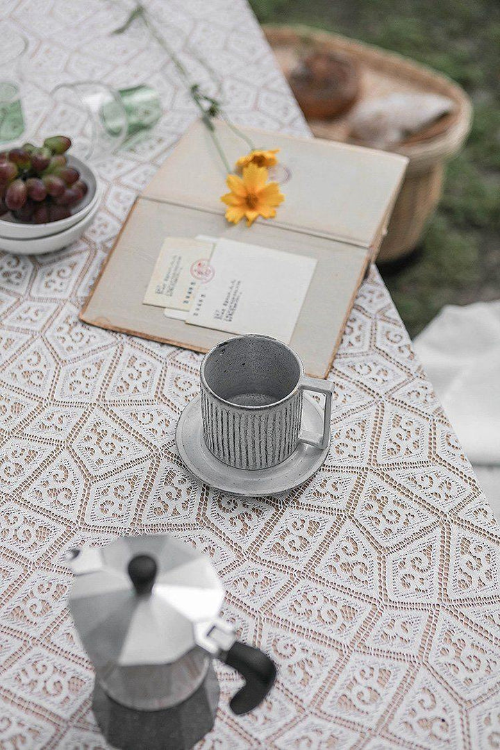 Embroidered Farmhouse Lace Tablecloth White - ZYLIRA