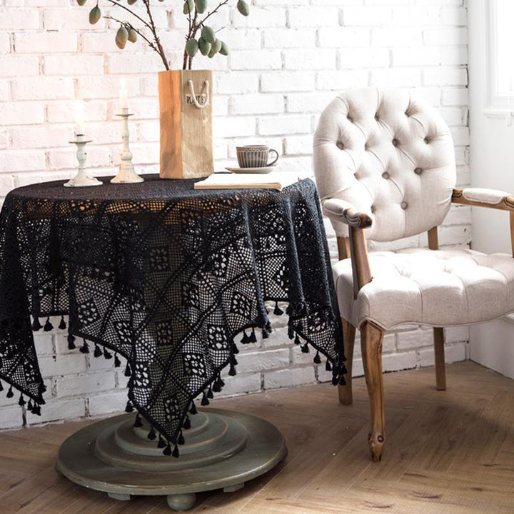 Home Decoration Tassel Table Cloth Simple Lace Table Clothes - ZYLIRA